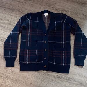 Cyrus Blue and Red Plaid Cardigan